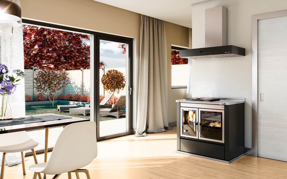 MIljöbild på Rizzoli ST 90 kökspanna med en Rizzoli huv med fläkt