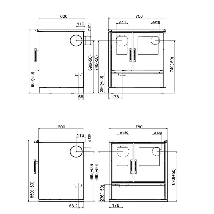 Wamsler vedspis W1-75