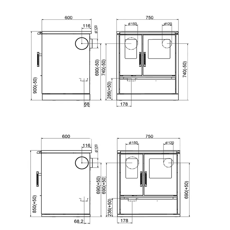 Wamsler vedspis W1-75