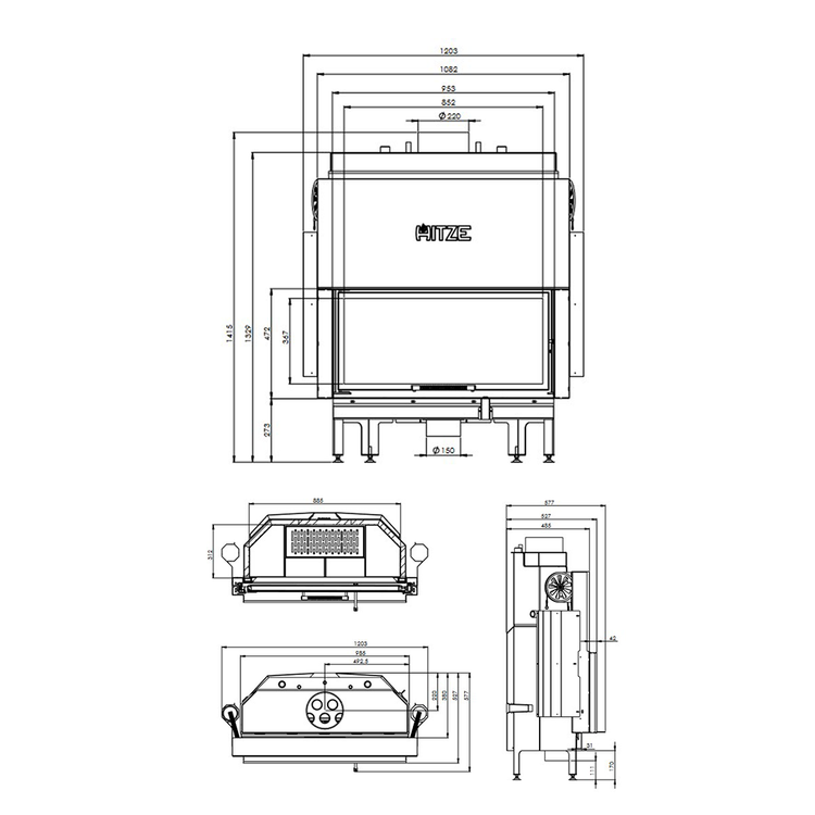 Hitze Albero vattenmantlad braskamin Alaqs