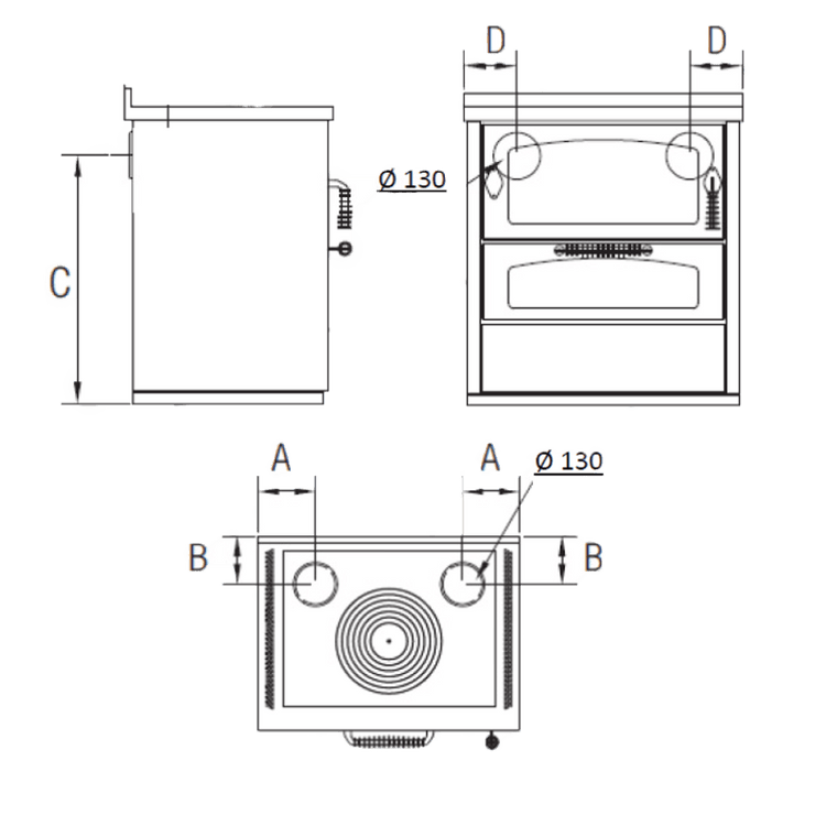Wamsler vedspis K80