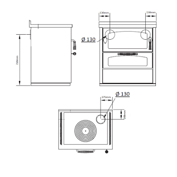 Wamsler vedspis K60